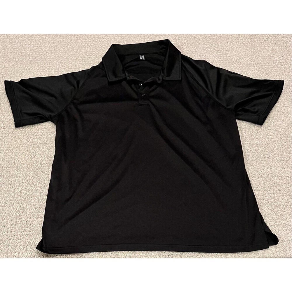 Men's Short Sleeve Shirt BLACK Tactical Military Polo Shooting Patch Zipper XL
